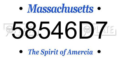 58546D7 Massachusetts License Plate