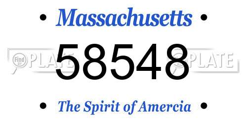 58548 Massachusetts License Plate