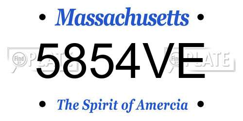 5854VE Massachusetts License Plate