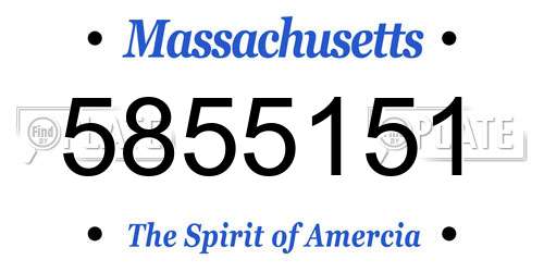 5855151 Massachusetts License Plate