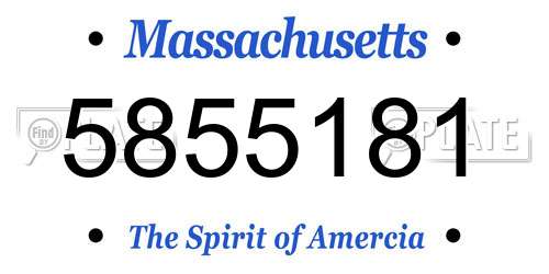 5855181 Massachusetts License Plate