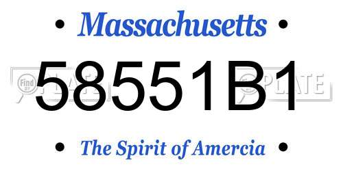 58551B1 Massachusetts License Plate