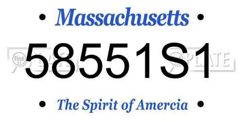 58551S1 Massachusetts License Plate