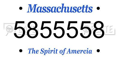 5855558 Massachusetts License Plate