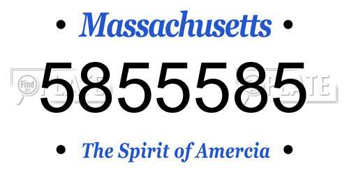 5855585 Massachusetts License Plate