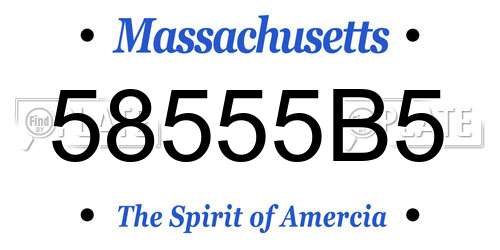 58555B5 Massachusetts License Plate