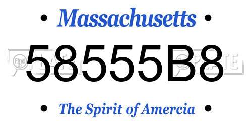 58555B8 Massachusetts License Plate