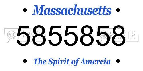 5855858 Massachusetts License Plate