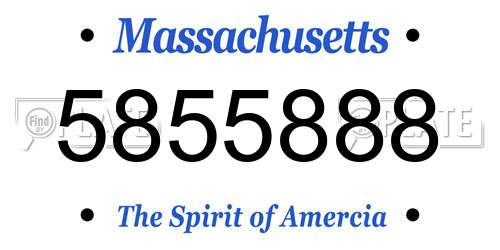 5855888 Massachusetts License Plate