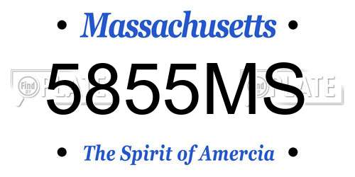 5855MS Massachusetts License Plate
