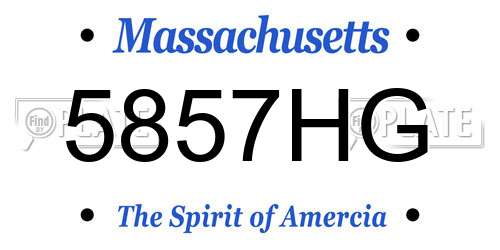 5857HG Massachusetts License Plate