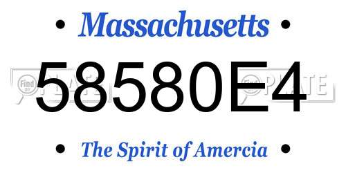 58580E4 Massachusetts License Plate