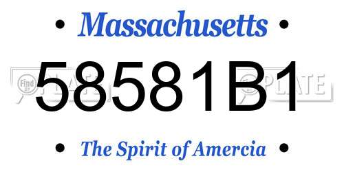 58581B1 Massachusetts License Plate
