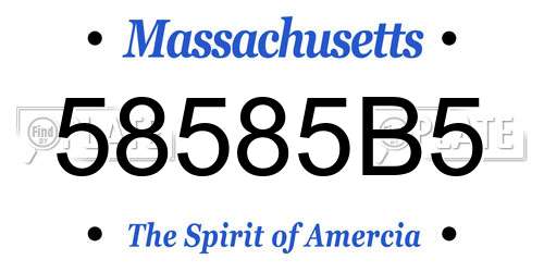58585B5 Massachusetts License Plate