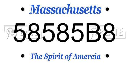 58585B8 Massachusetts License Plate