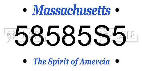 58585S5 Massachusetts License Plate