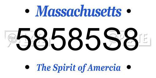 58585S8 Massachusetts License Plate