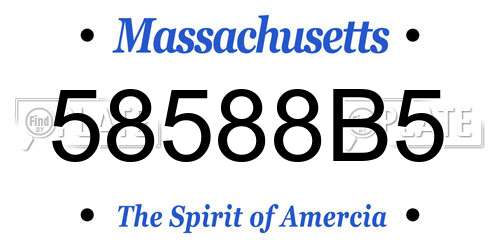 58588B5 Massachusetts License Plate