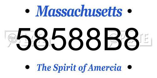 58588B8 Massachusetts License Plate