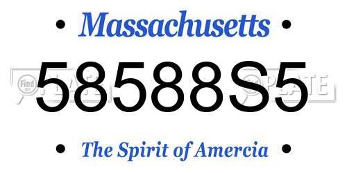 58588S5 Massachusetts License Plate