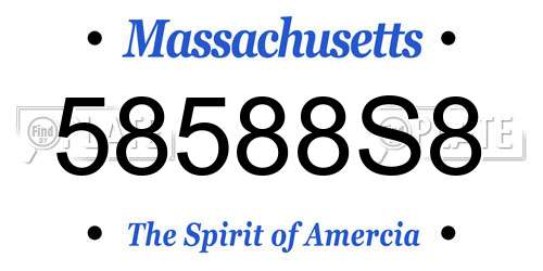 58588S8 Massachusetts License Plate