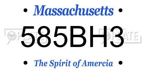 585BH3 Massachusetts License Plate
