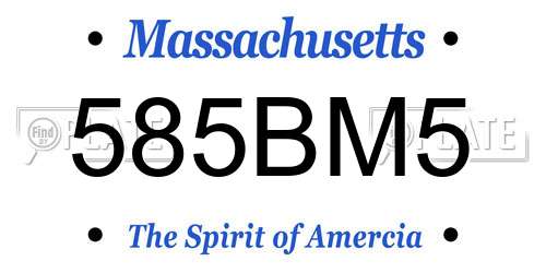 585BM5 Massachusetts License Plate