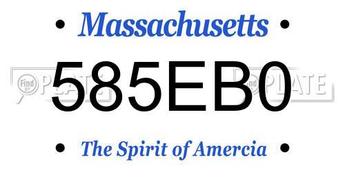 585EB0 Massachusetts License Plate
