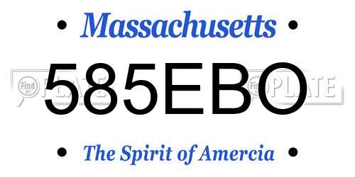 585EBO Massachusetts License Plate