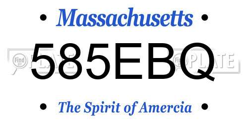 585EBQ Massachusetts License Plate