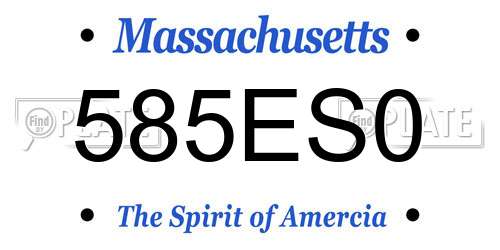 585ES0 Massachusetts License Plate