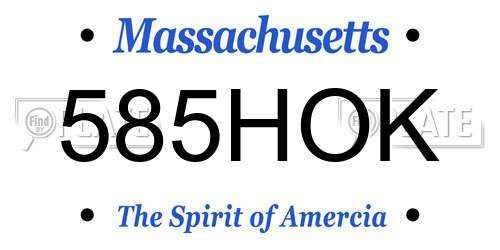 585HOK Massachusetts License Plate