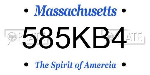 585KB4 Massachusetts License Plate