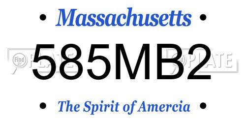 585MB2 Massachusetts License Plate