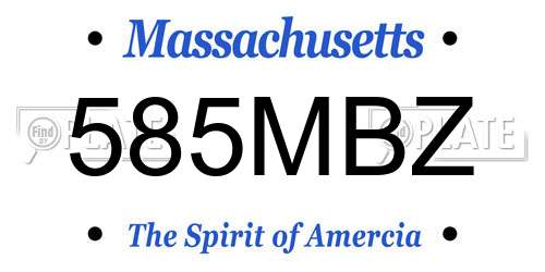 585MBZ Massachusetts License Plate