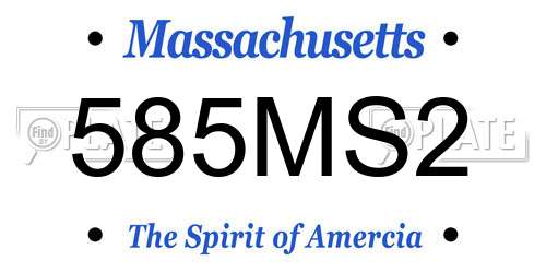 585MS2 Massachusetts License Plate