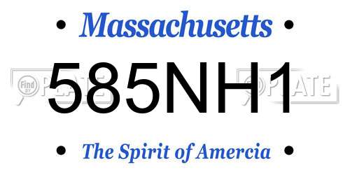 585NH1 Massachusetts License Plate
