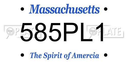 585PL1 Massachusetts License Plate