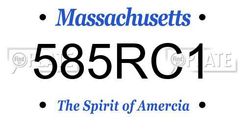 585RC1 Massachusetts License Plate