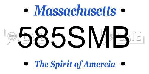 585SMB Massachusetts License Plate