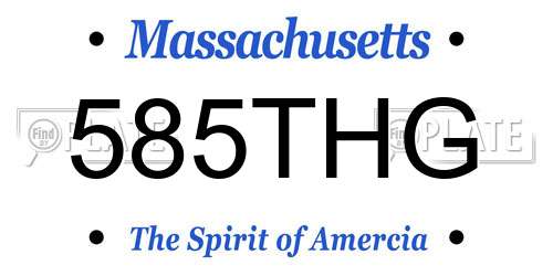 585THG Massachusetts License Plate