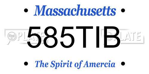 585TIB Massachusetts License Plate