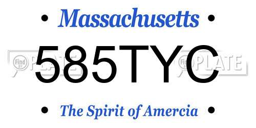 585TYC Massachusetts License Plate