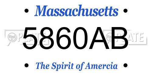 5860AB Massachusetts License Plate