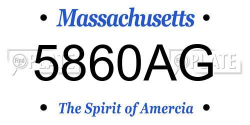 5860AG Massachusetts License Plate