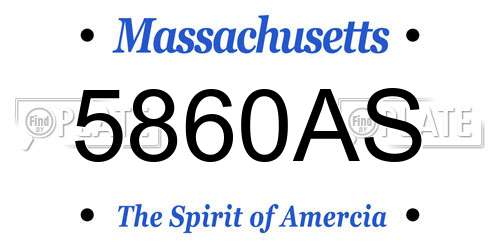 5860AS Massachusetts License Plate