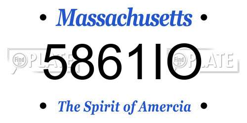 5861IO Massachusetts License Plate