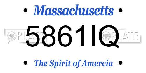 5861IQ Massachusetts License Plate