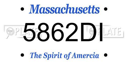 5862DI Massachusetts License Plate