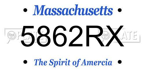 5862RX Massachusetts License Plate
